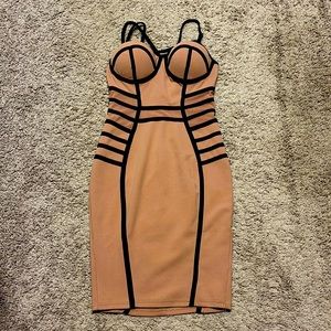 Size Small Pink and Black Corset Dress